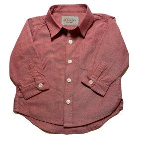 Baby Boy OLD NAVY Pink Long Sleeve Button Up Shirt